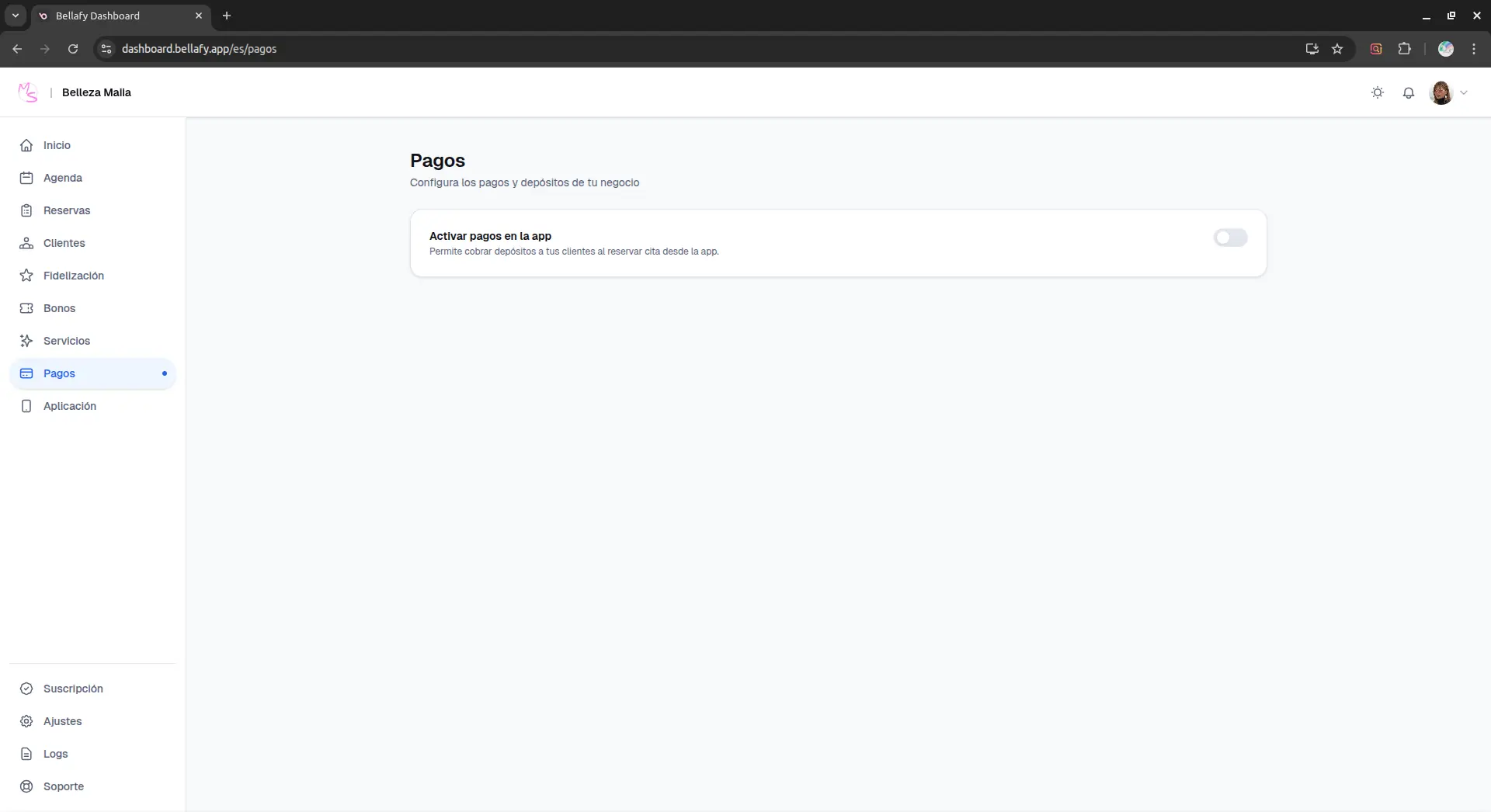 Payments disabled state