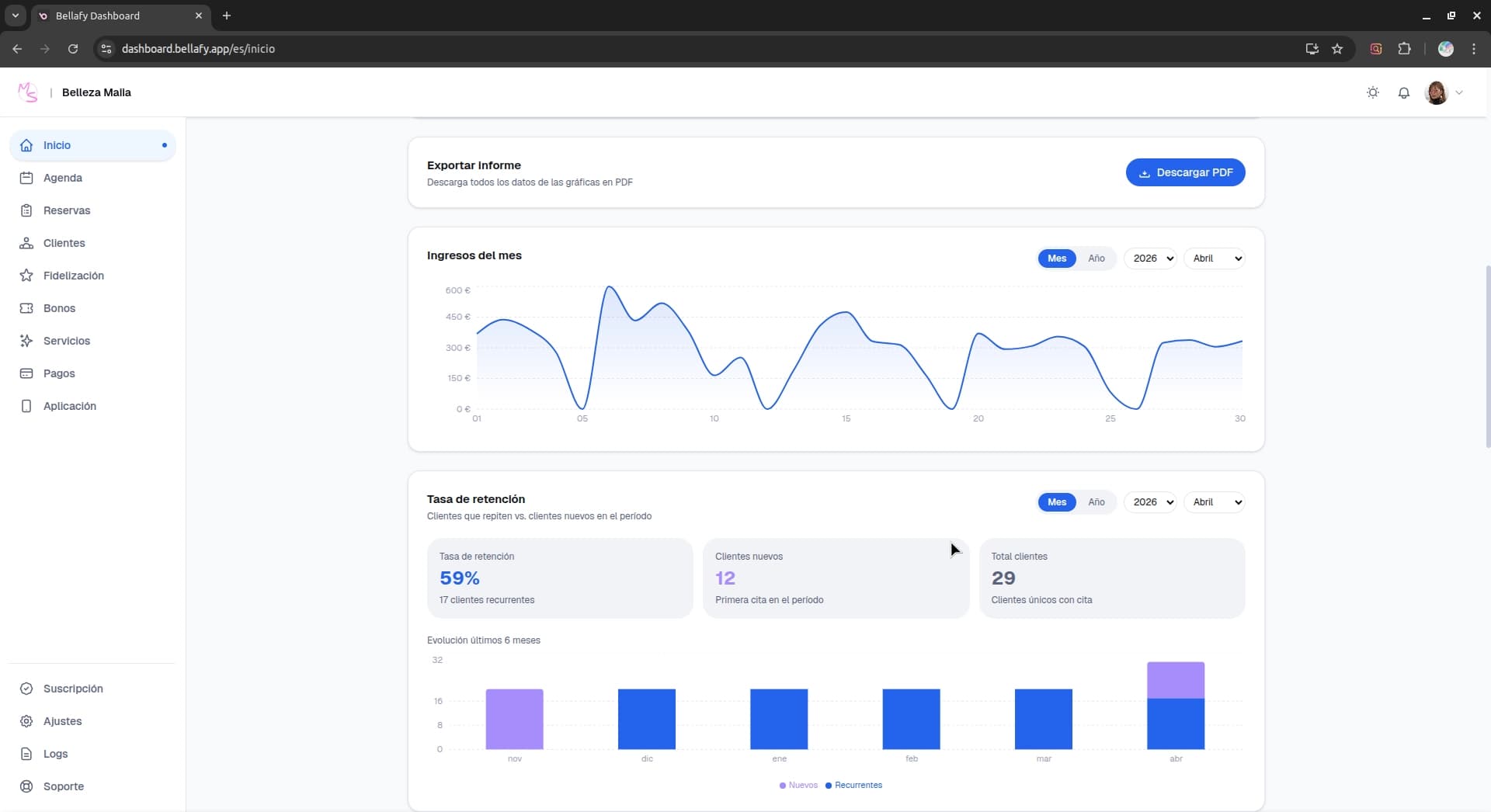 Configuración del horario comercial